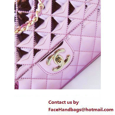 chanel Mirror Calfskin, Calfskin  &  Gold-Tone Metal Backpack Bag  &  Star Coin Purse AS4649 Metallic Light Purple 2024